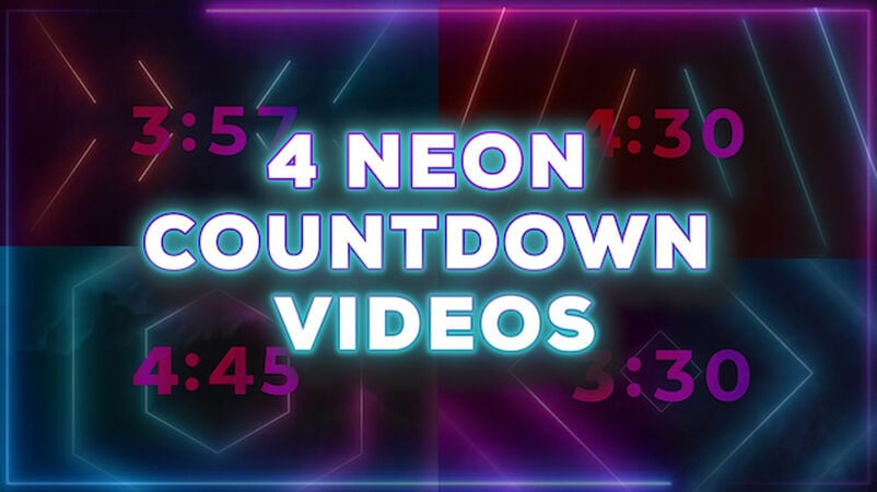 4 Neon Countdown Videos